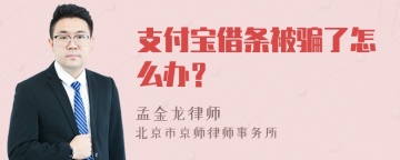 支付宝借条被骗了怎么办？