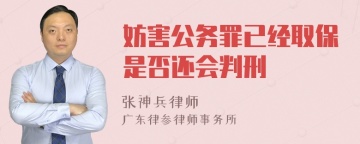 妨害公务罪已经取保是否还会判刑