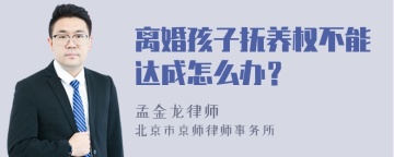 离婚孩子抚养权不能达成怎么办？