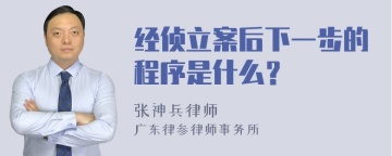 经侦立案后下一步的程序是什么？