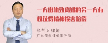 一方出轨致离婚的另一方有权获得精神损害赔偿