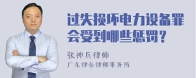 过失损坏电力设备罪会受到哪些惩罚？