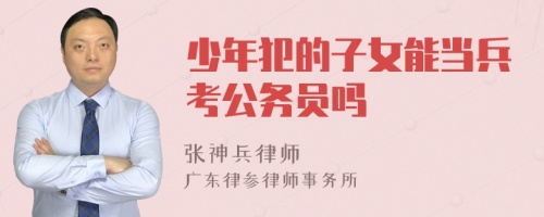 少年犯的子女能当兵考公务员吗