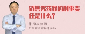 销售劣药罪的刑事责任是什么?