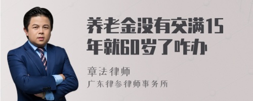 养老金没有交满15年就60岁了咋办