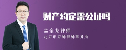 财产约定需公证吗