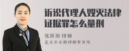 诉讼代理人毁灭法律证据罪怎么量刑