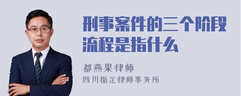 刑事案件的三个阶段流程是指什么