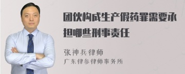 团伙构成生产假药罪需要承担哪些刑事责任