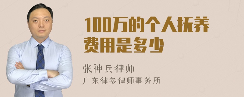 100万的个人抚养费用是多少