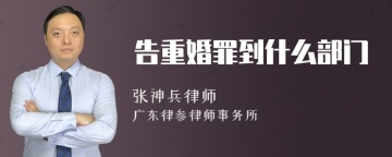 告重婚罪到什么部门