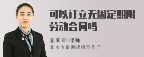 可以订立无固定期限劳动合同吗