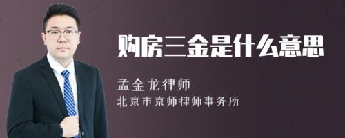 购房三金是什么意思