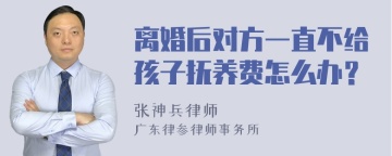 离婚后对方一直不给孩子抚养费怎么办？