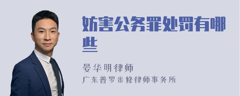 妨害公务罪处罚有哪些