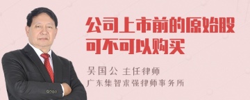 公司上市前的原始股可不可以购买