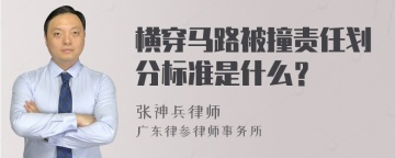 横穿马路被撞责任划分标准是什么？