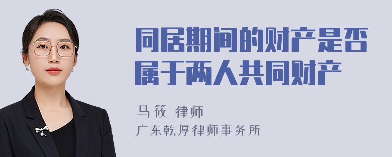 同居期间的财产是否属于两人共同财产