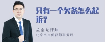 只有一个欠条怎么起诉？