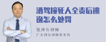 酒驾撞死人全责后逃逸怎么处罚