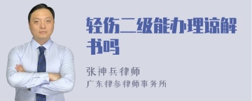 轻伤二级能办理谅解书吗