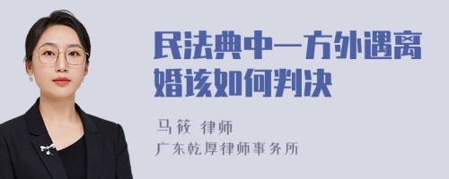 民法典中一方外遇离婚该如何判决