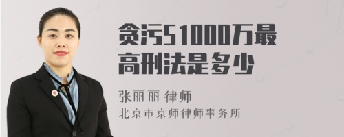 贪污51000万最高刑法是多少