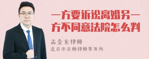 一方要诉讼离婚另一方不同意法院怎么判