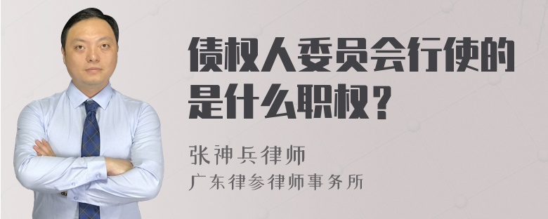 债权人委员会行使的是什么职权？