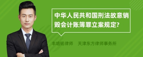 中华人民共和国刑法故意销毁会计账簿罪立案规定?