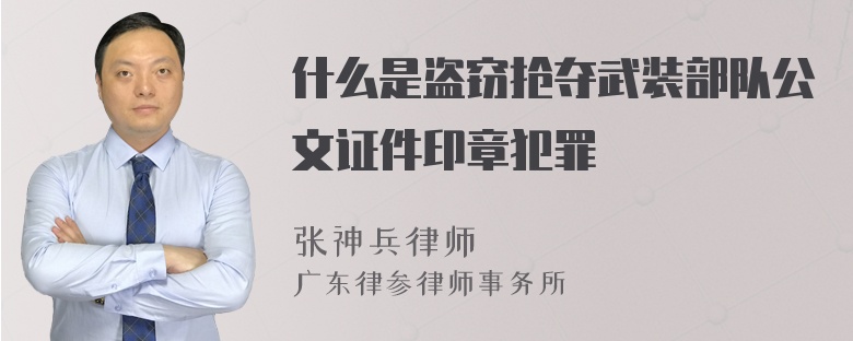 什么是盗窃抢夺武装部队公文证件印章犯罪