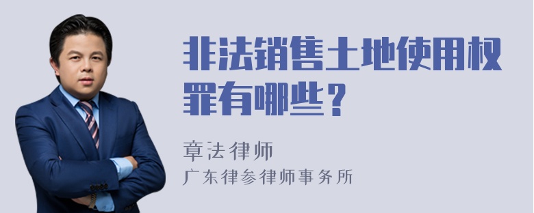 非法销售土地使用权罪有哪些？