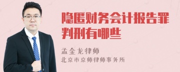 隐匿财务会计报告罪判刑有哪些