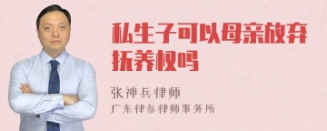 私生子可以母亲放弃抚养权吗