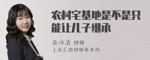 农村宅基地是不是只能让儿子继承