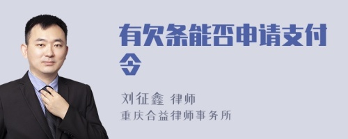 有欠条能否申请支付令