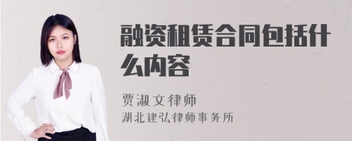 融资租赁合同包括什么内容