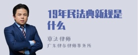 19年民法典新规是什么