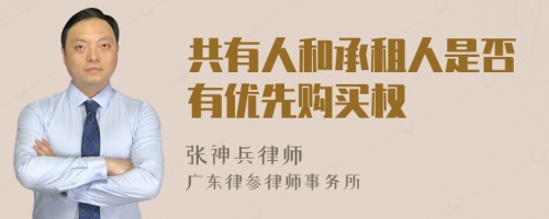 共有人和承租人是否有优先购买权