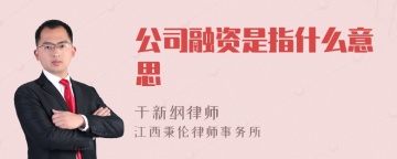 公司融资是指什么意思