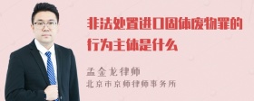 非法处置进口固体废物罪的行为主体是什么