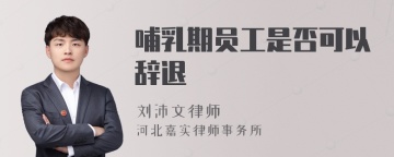 哺乳期员工是否可以辞退