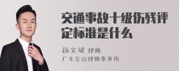 交通事故十级伤残评定标准是什么