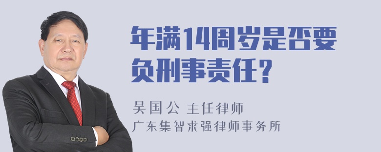 年满14周岁是否要负刑事责任？