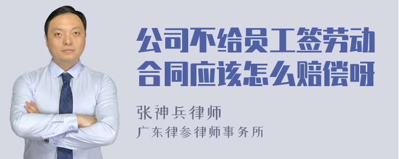 公司不给员工签劳动合同应该怎么赔偿呀