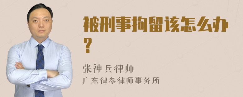 被刑事拘留该怎么办?