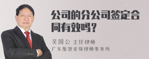 公司的分公司签定合同有效吗？