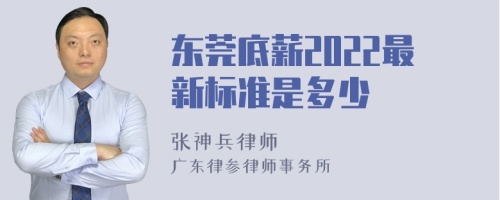 东莞底薪2022最新标准是多少