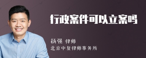 行政案件可以立案吗