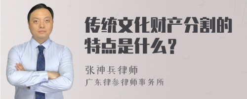 传统文化财产分割的特点是什么？